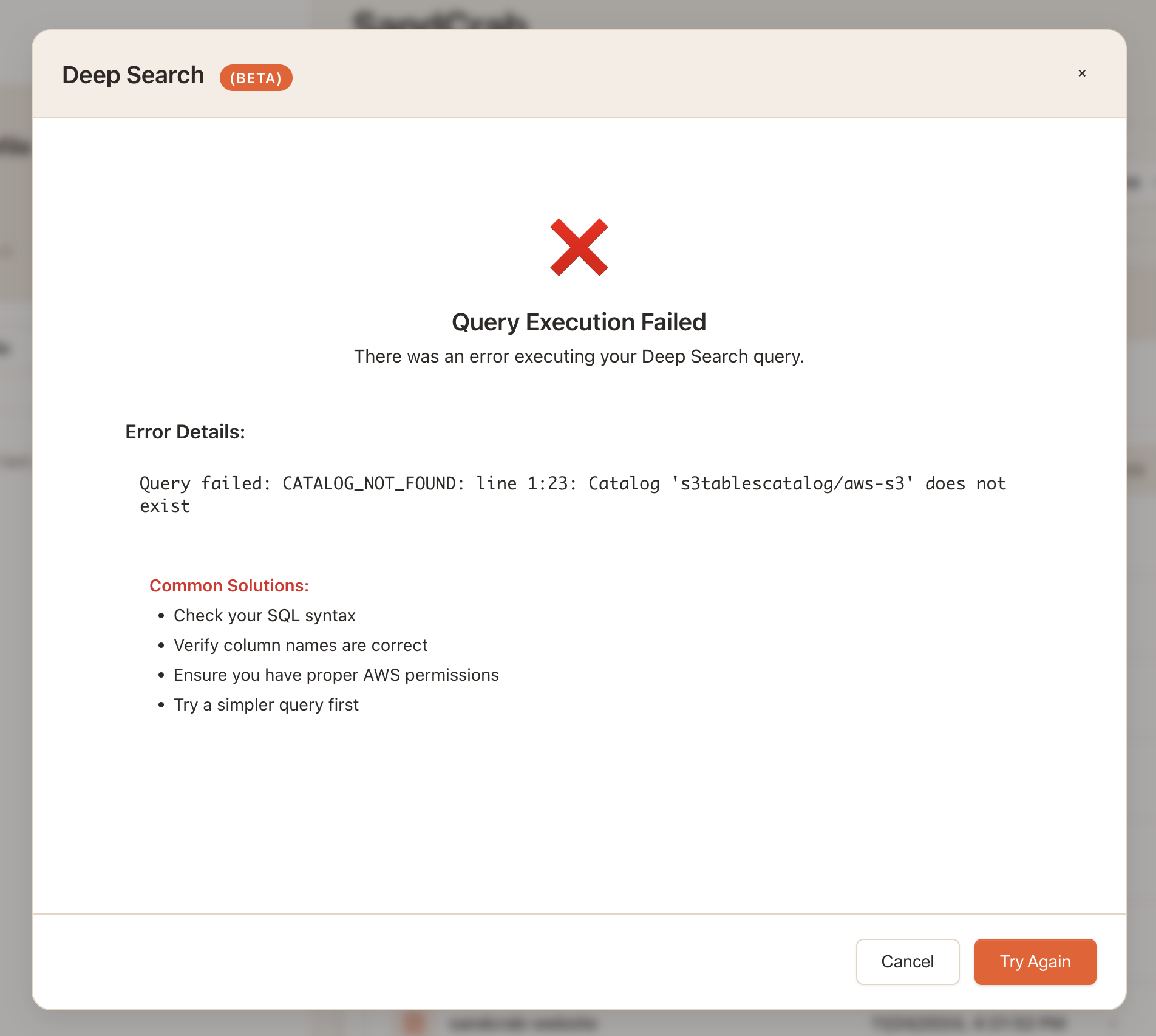 Lake Formation Error Handling
