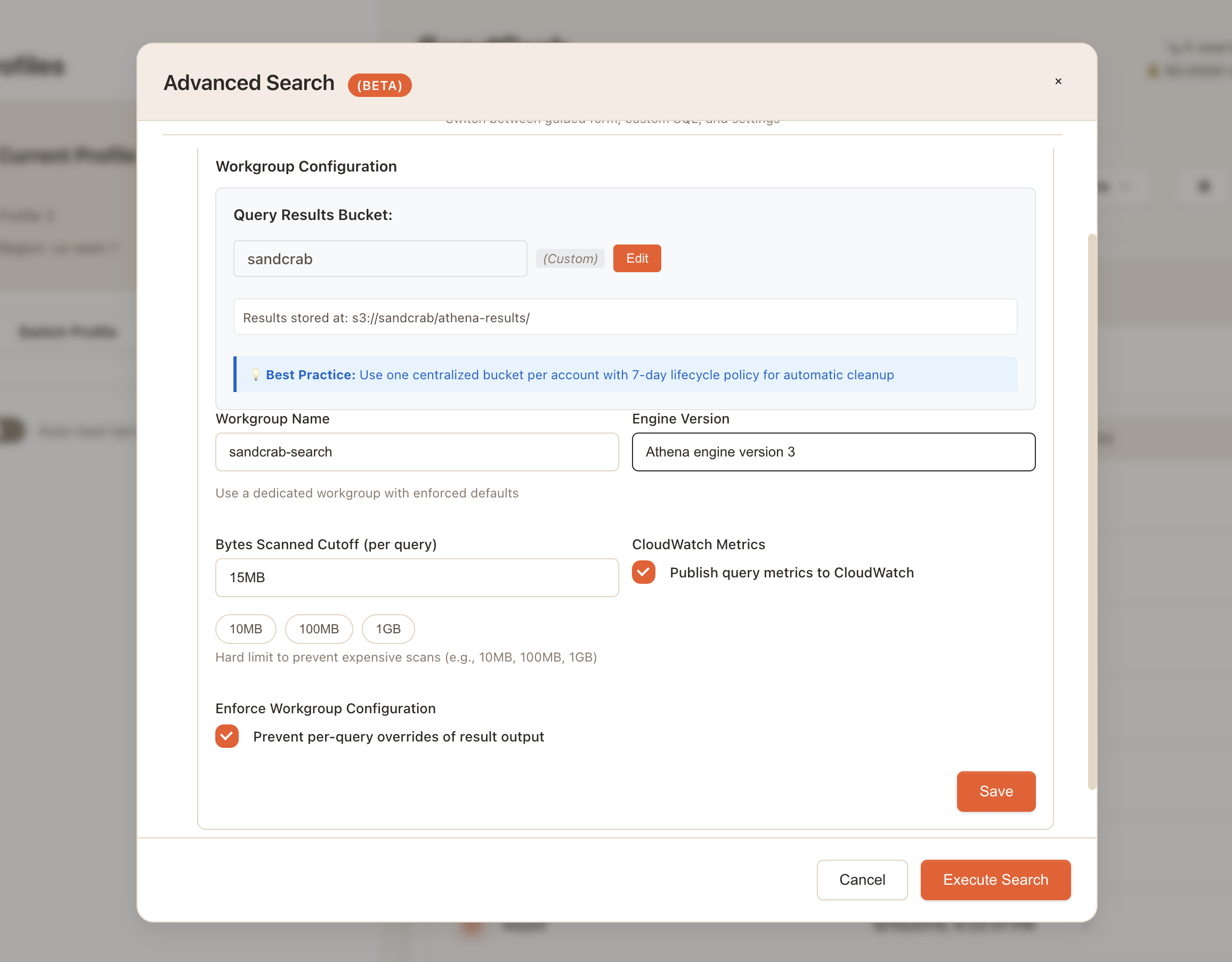 Athena Workgroup Configuration